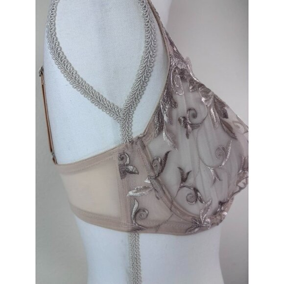 Soma‎ women's 34DD beige sensuous lace unlined bra underwire lingerie - Picture 3 of 6